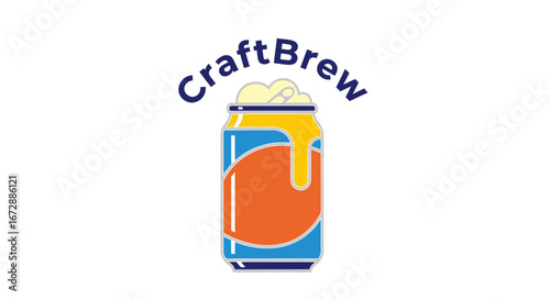Craft Beer Can Design, Graphic Art, Creative Concept, Modern Aesthetic, Digital Illustration