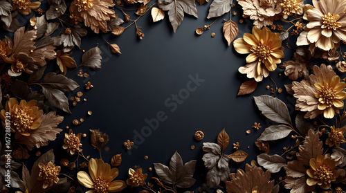 Floral Arrangement with Dark Background for Elegant Design