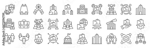 Corporate line editable icon set collection. Linear icon collection. Editable stroke. Vector illustration eps 10