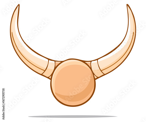 Cartoon Tanned Bull Horns Mask Isolated Graphic Element Decoration Icon