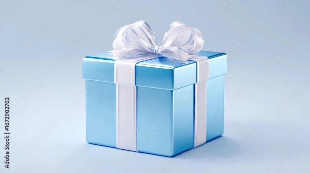 Obraz premium A Shiny Blue Gift Box