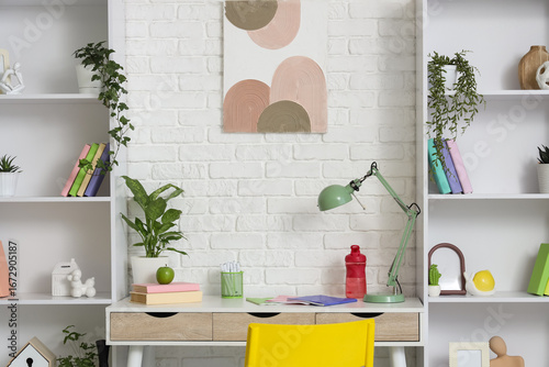 Modern home office desk wit...