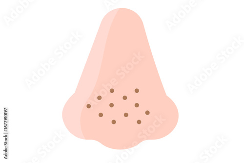 毛穴が黒ずんだ鼻のイラスト　