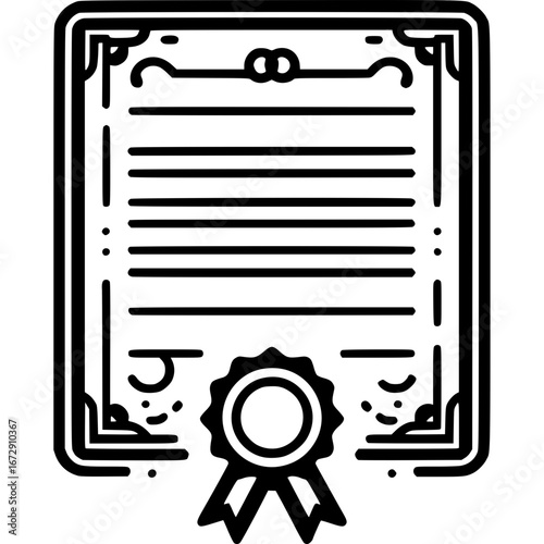 Diplom- und Anerkennungs-Symbole im Liniendesign - 1