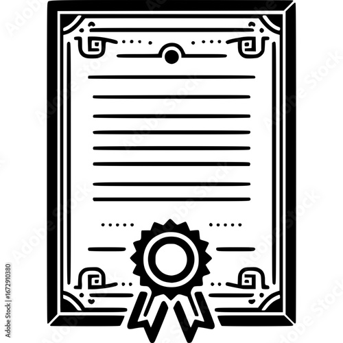 Diplom- und Anerkennungs-Symbole im Liniendesign - 2