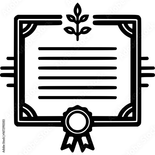 Diplom- und Anerkennungs-Symbole im Liniendesign - 3