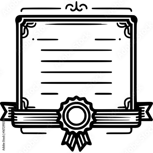 Diplom- und Anerkennungs-Symbole im Liniendesign - 4