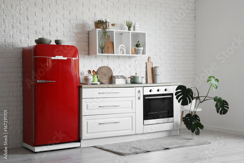 Interior of kitchen with re...