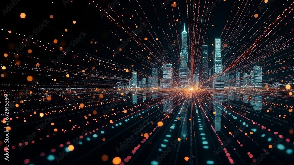 Fototapeta premium Technological urban art illustration