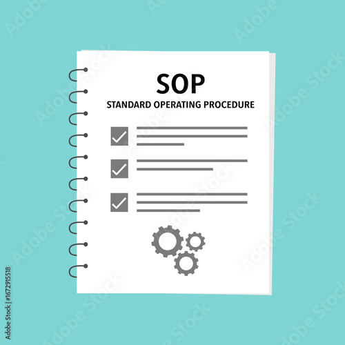 SOP - Standard Operating Procedure vector illustration.