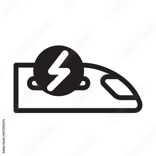 Electric High-Speed Train Line Icon of Hyperloop or Future Trains Icon Set
