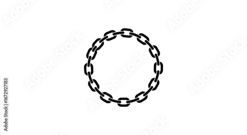 A circular chain link isolated on a white background