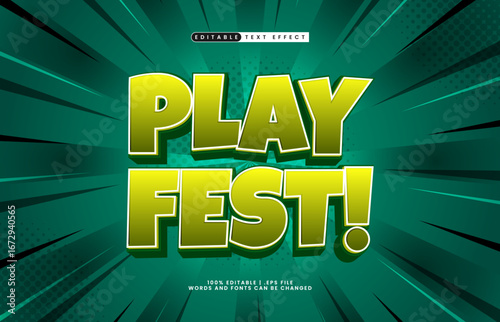play fest editable text effect with a game and play text effect