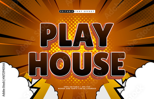 play house editable text effect with a game and play text effect