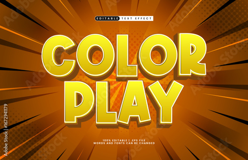 color play editable text effect with a game and play text effect