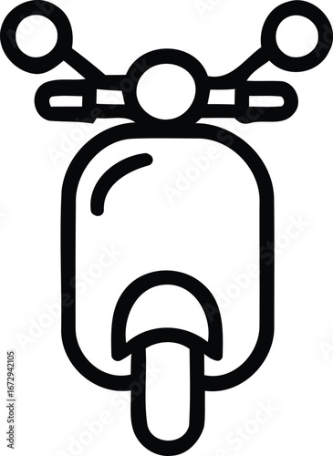 Chic Retro Scooter Icon A Nostalgic Nod to Classic Urban Transportation and Vintage Motorcycling Designs Expressed with Minimalism