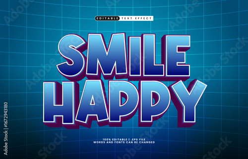 smile happy editable text effect with a game and play text effect