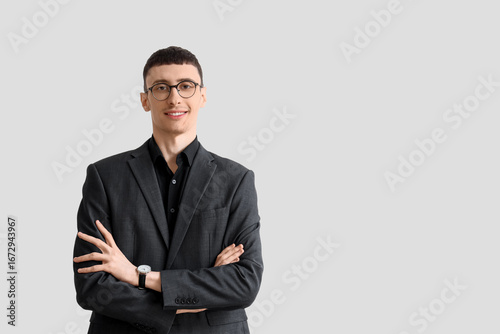 Handsome businessman in bla...