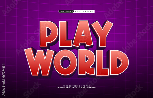 play world editable text effect with a game and play text effect