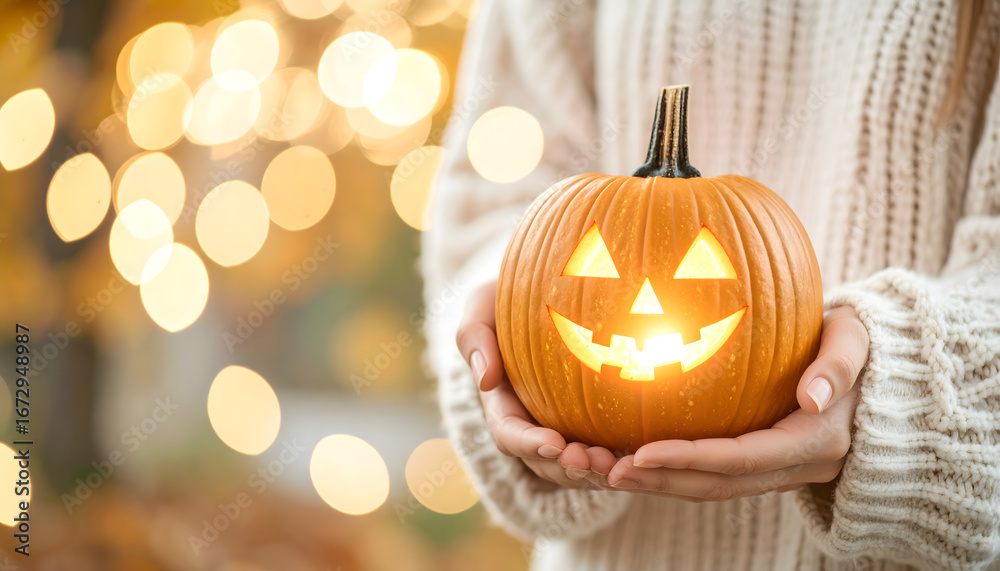 Naklejka premium かぼちゃランタン