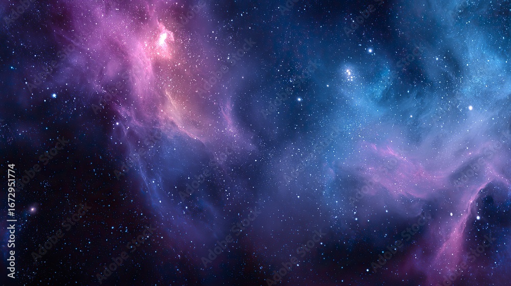 Naklejka premium The cosmic backdrop of nebulae and stars creates an otherworldly atmosphere for product displays, offering space-themed visuals that are perfect for tech gadgets or futuristic designs.