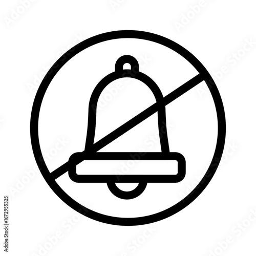 Silent Notifications Line Icon of Silent Communication Tools Icon Set