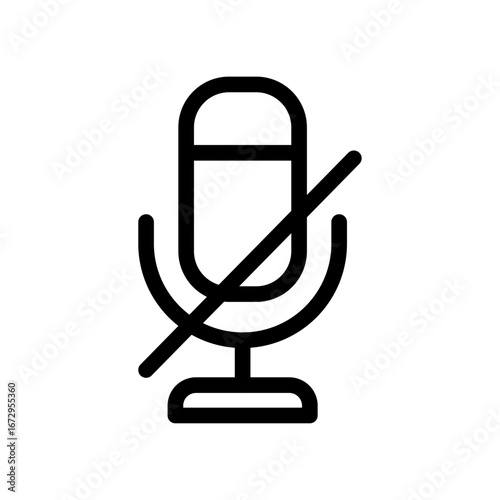 Microphone Mute Line Icon of Silent Communication Tools Icon Set