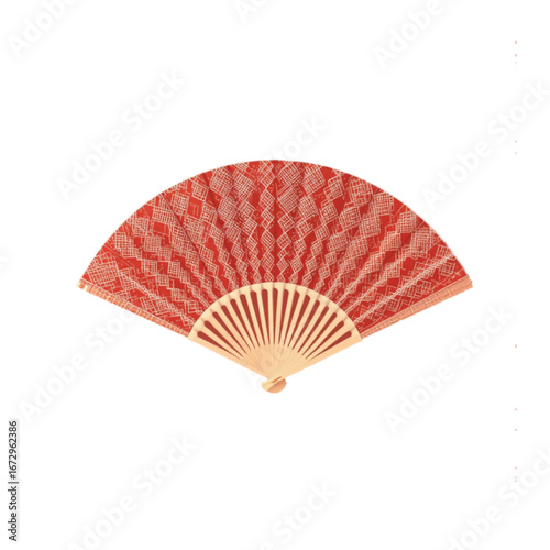 Flat colored traditional fan vector illustration