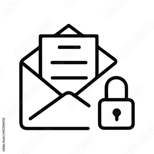 Secure Email Communication Icon Encrypted Message Delivery and Data Protection Concept