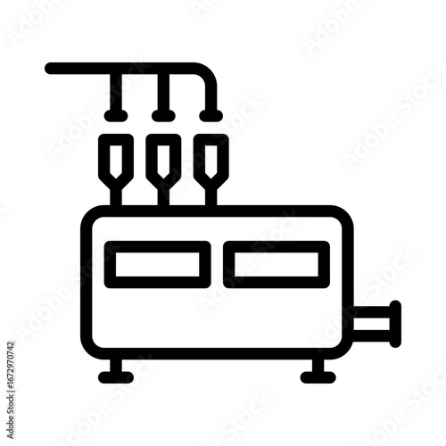Production Machine outline icon. food production black line illustration.
