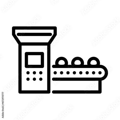 Dough Conveyor outline icon. food production black line illustration.