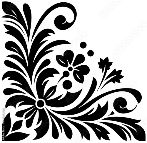 Elegant floral flourish design adds sophisticated charm to any project