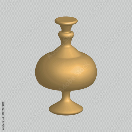Vector illustration of a large golden vase with rounded body and elegant neck. Perfect for luxury design, decor, and interior projects.