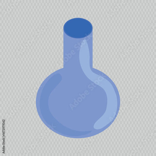 Vector illustration of a light blue round vase with a tall neck. Perfect for modern interior design, decoration, print, and creative projects.