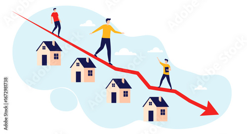 Homeowners navigate falling real estate market with declining property values and financial risk