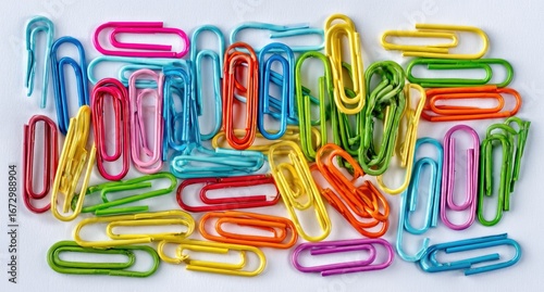 Colorful paperclips in various hues