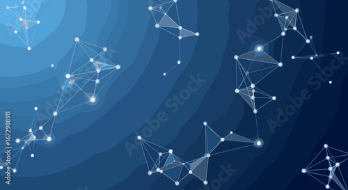 Abstract Network Connection Digital Data Flow Plexus Structure.