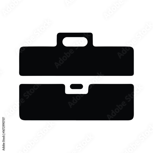 Minimalist Black Briefcase Icon Vector Graphic for Business and Career Concepts