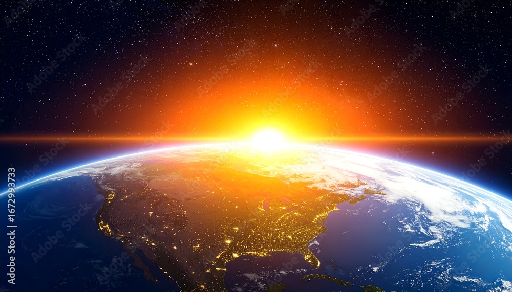 Obraz premium Earth rising from space (2)