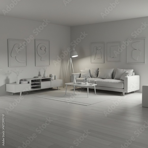 Scandinavian living room decor / modern living room interior