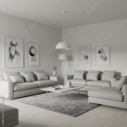 Scandinavian living room decor / modern living room interior