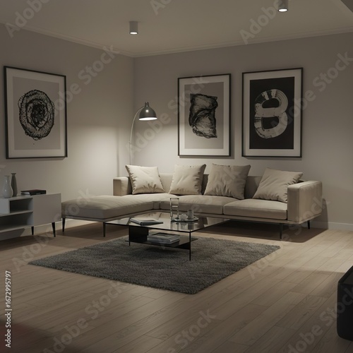 Scandinavian living room decor / modern living room interior