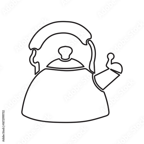 Antique kettle line icon