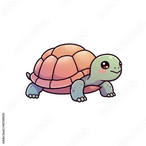 A cute turtle illustration that radiates charm and warmth, symbolizing patience and gentle friendship.