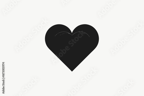 Heart shapes made of paper metal and black and white for love and romance illustration