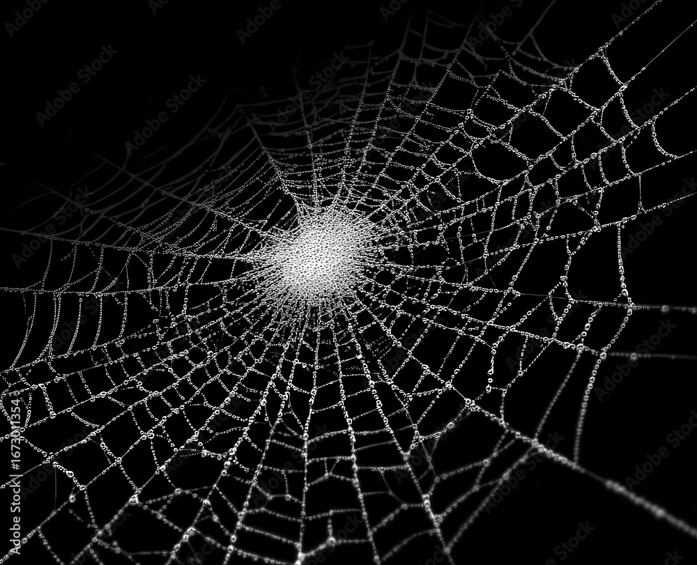 Obraz premium halloween spider web black background spooky