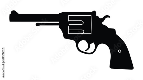 A classic revolver, a vintage firearm design, iconic silhouette of a historical weapon