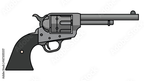 Classic revolver a vintage firearm design, featuring a detailed illustration of a classic handgun used in historical contexts
