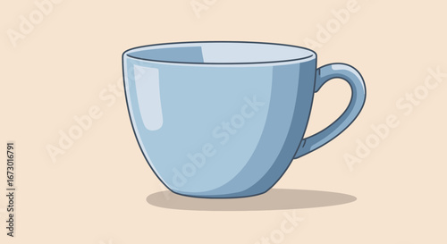 Simple Light Blue Mug Illustration.