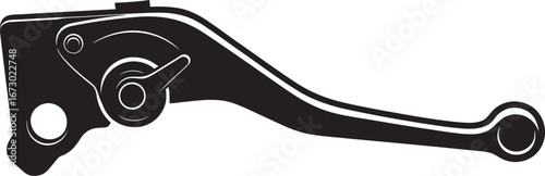 Flat black motorcycle gear lever silhouette vector icon on transparent background